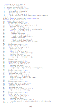 Figure 6.3: Optimized code for the CPD algorithm with HiCOO variant of theMTTKRP executor.